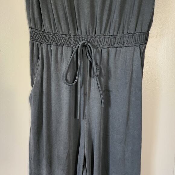 Saturday Sunday Anthropologie Jumpsuit M Wide Leg Gray - Picture 3 of 11